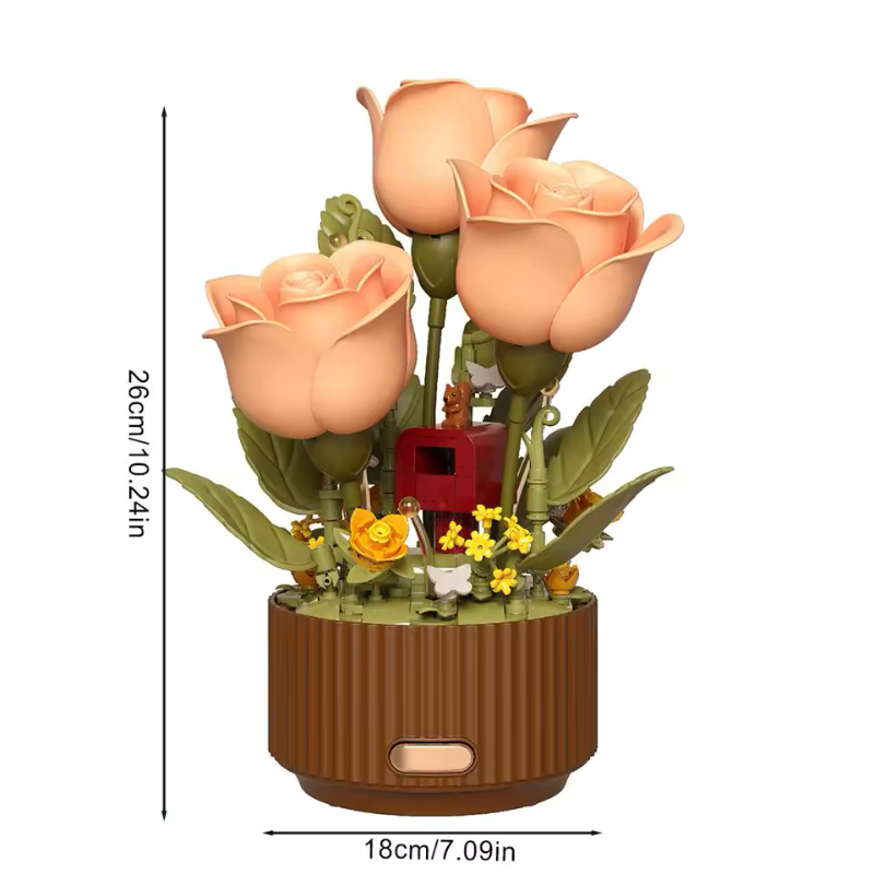 BloomyRose™ Hareketli Gül Yapım Seti - 255 Parça Mekanik Çiçekler
